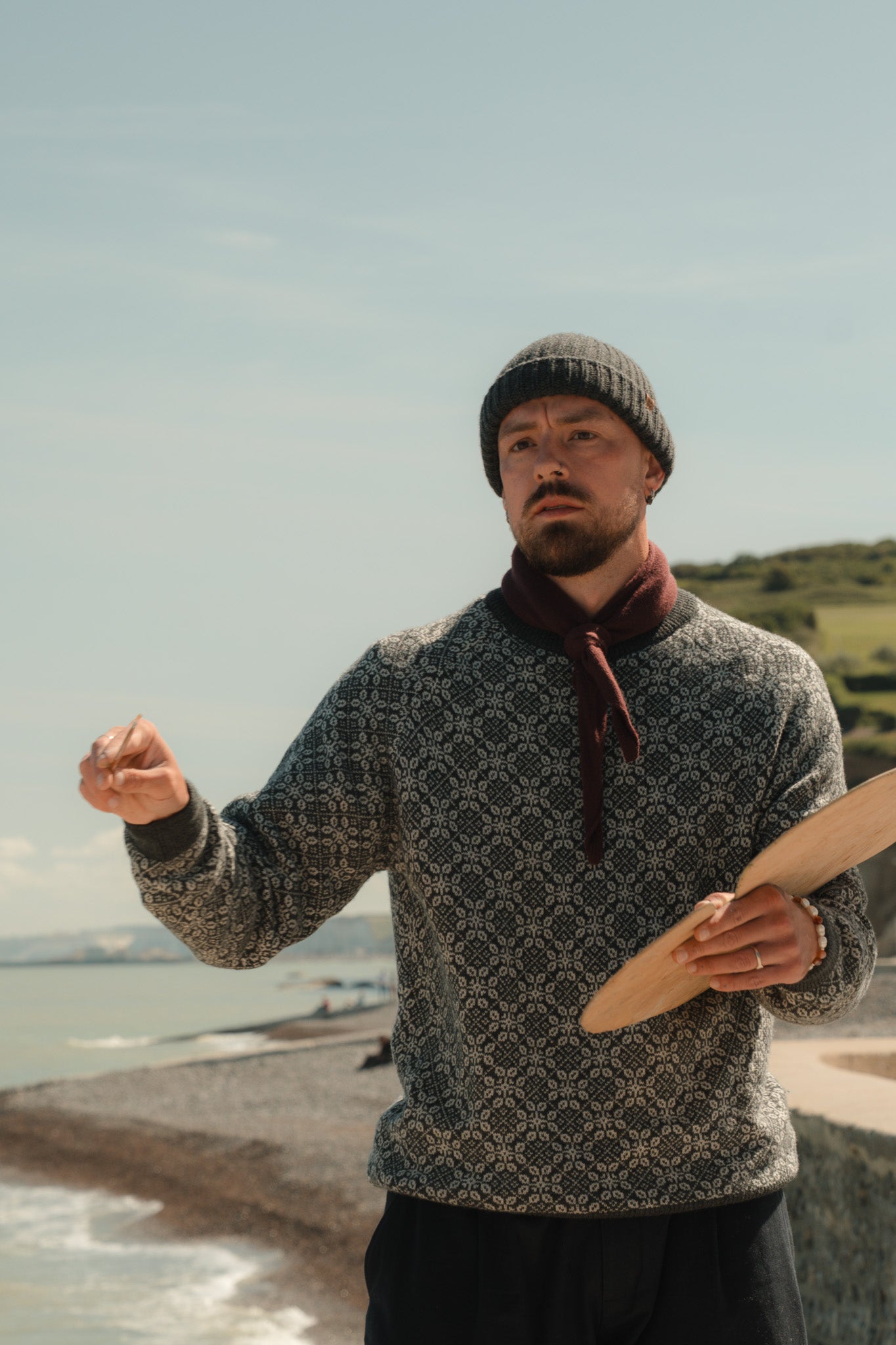 'Poranek z klifami w Étretat'