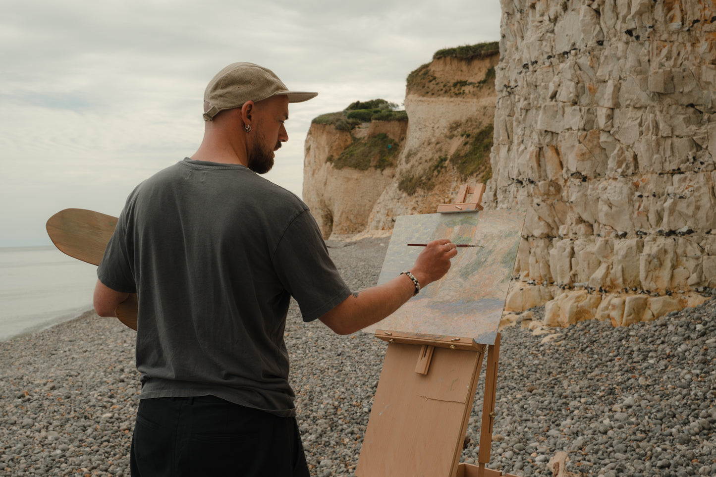 'Klify w Pourville-sur-Mer. widok na Fécamp'