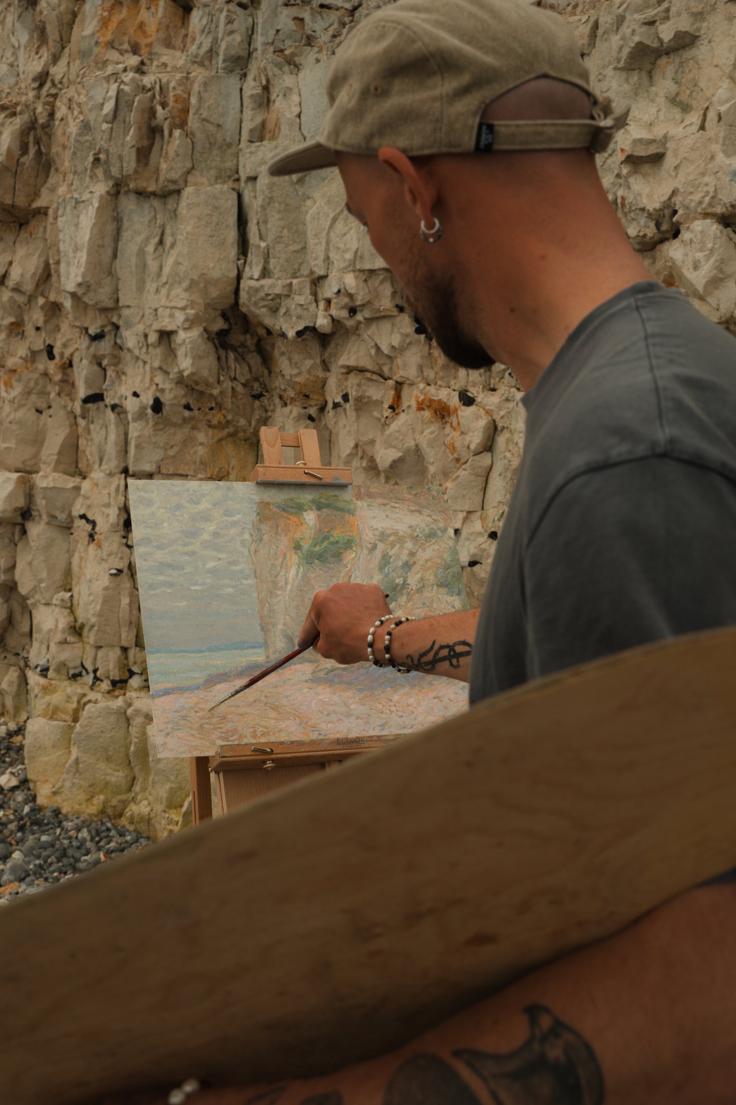 'Klify w Pourville-sur-Mer. widok na Fécamp'