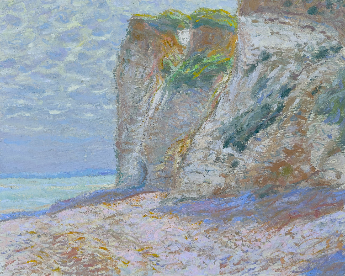 'Klify w Pourville-sur-Mer. widok na Fécamp'
